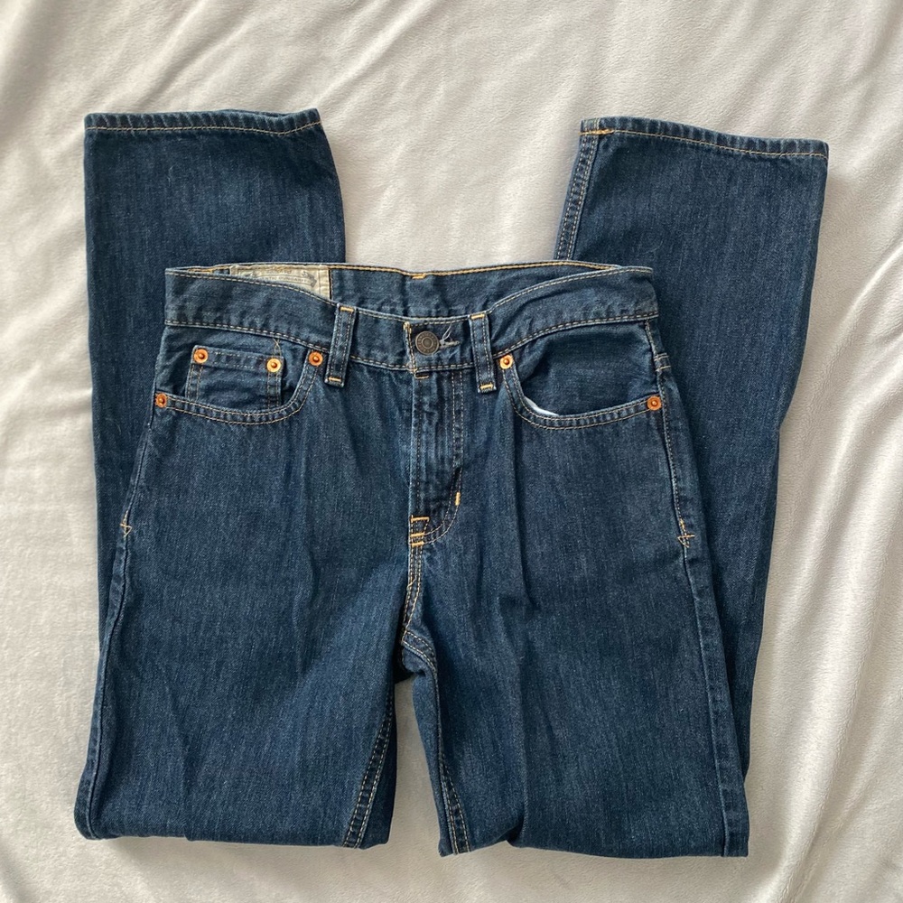 Polo Ralph Lauren Straight-Leg Slim Dark Wash Jeans Boy's 12 100% Cotton EUC